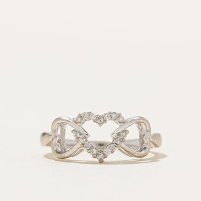 10k Diamond Open Hearts Ring | 0.08ctw | SZ 5.5