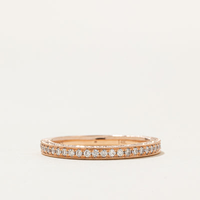 'Neil Lane' 14k Rose Gold Semi Eternity Diamond Milgrain Band | 0.22ctw | 2mm | SZ 6.75