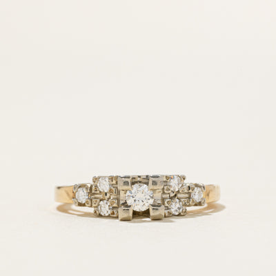 14k Two Tone Gold Vintage Diamond Ring | 0.27ctw | SZ 6.5