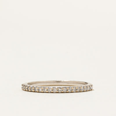 10k Semi Eternity Diamond Thin Band | 0.13ctw | 1.5mm | SZ 5.75