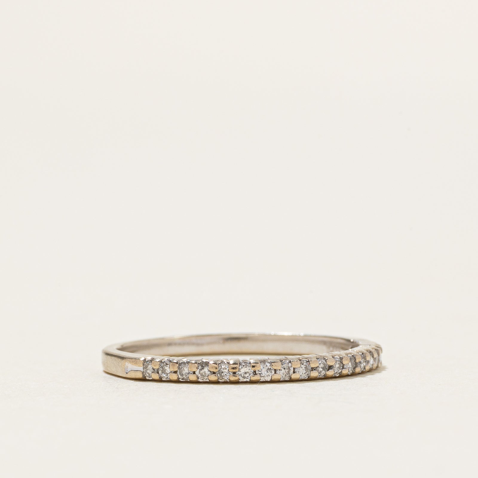 10k Semi Eternity Diamond Thin Band | 0.13ctw | 1.5mm | SZ 5.75