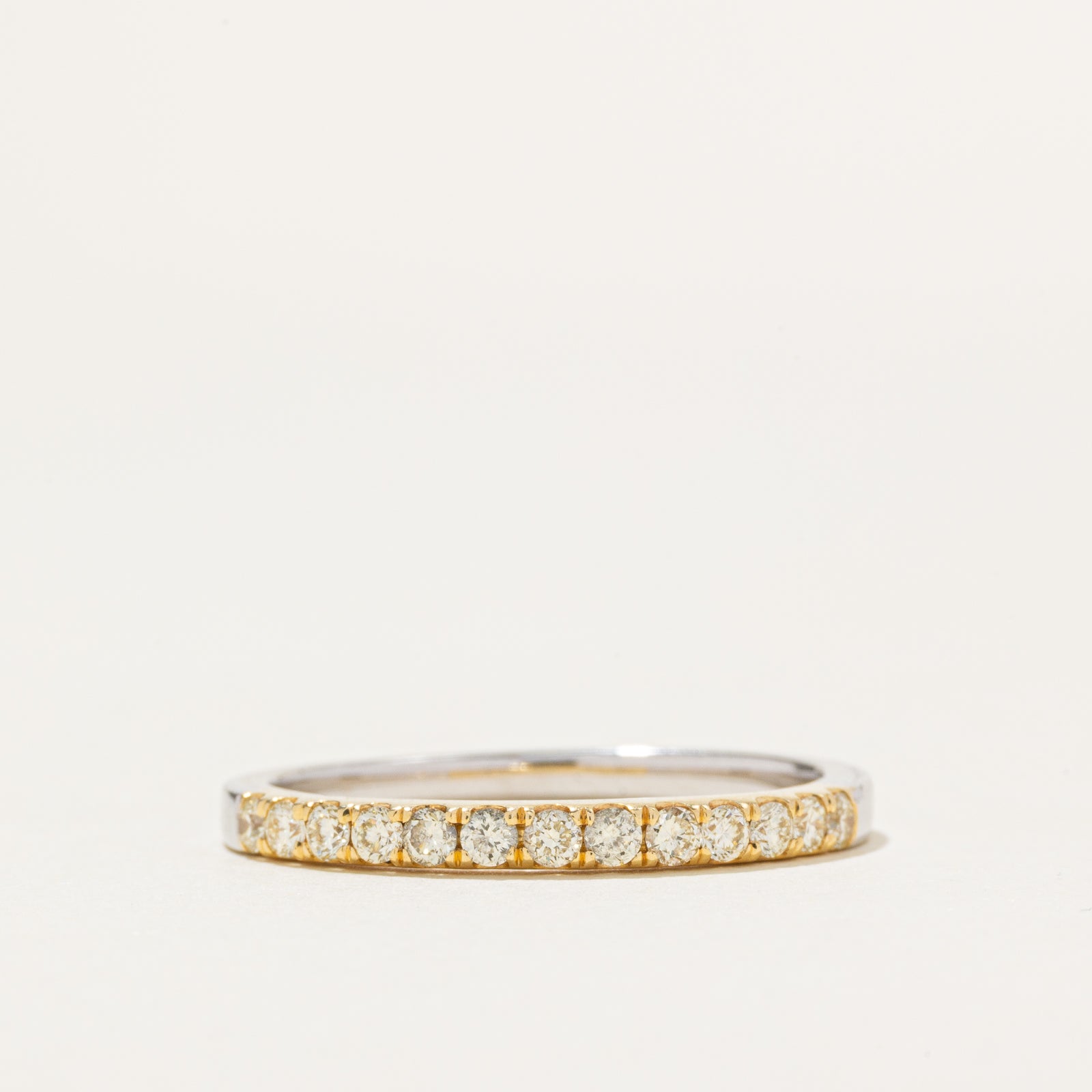 18k Two Tone Gold Semi Eternity Diamond Ring | 0.33ctw | SZ 9