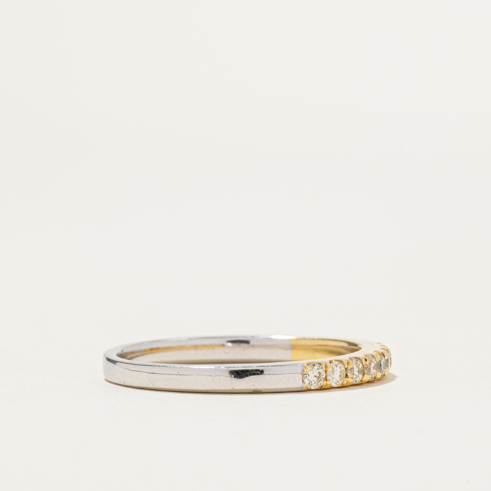 18k Two Tone Gold Semi Eternity Diamond Ring | 0.33ctw | SZ 9