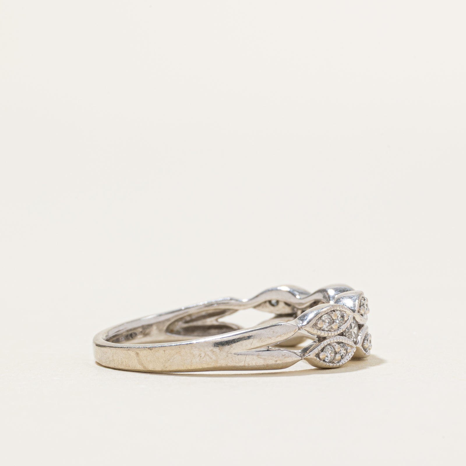 10k Diamond Marquise Shaped Stacked Ring | 0.27ctw | SZ 8