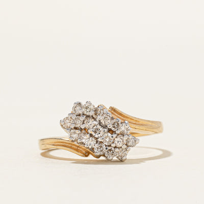 14k Diamond Waterfall Bypass Ring | 0.38ctw | SZ 7