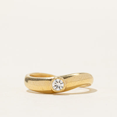 18k Bezel Set Diamond Wavy Ring | 0.09ct | SZ 3