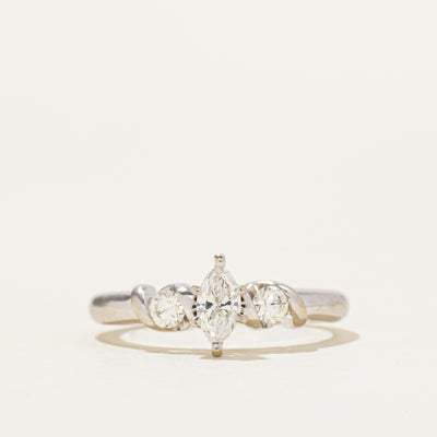 14k Marquise Cut Diamond Accented Ring | 0.48ct | SZ 7.5