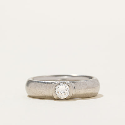 Platinum Semi Bezel Set Diamond Band | 0.31ct | 5mm | SZ 6