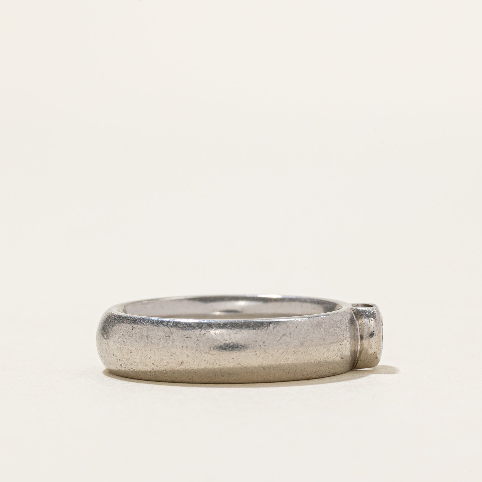 Platinum Semi Bezel Set Diamond Band | 0.31ct | 5mm | SZ 6