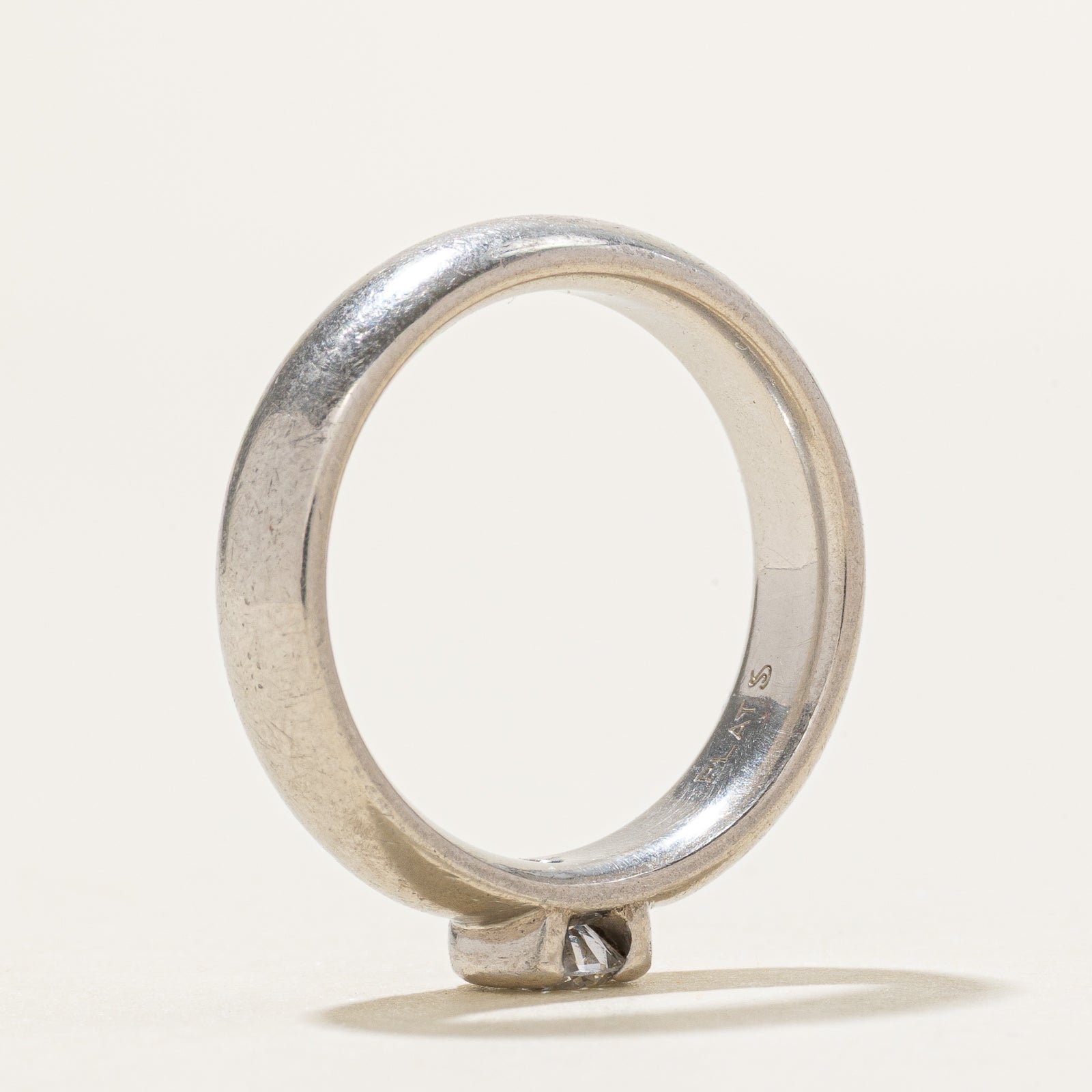 Platinum Semi Bezel Set Diamond Band | 0.31ct | 5mm | SZ 6