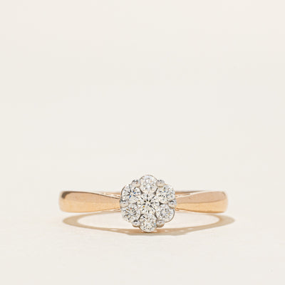 18k Cluster Diamond Cathedral Ring | 0.23ctw | SZ 5.75
