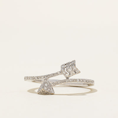 'Effy' 14k Pavé Set Diamond Arrow Bypass Ring | 0.24ctw | SZ 7