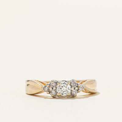 14k Diamond Reverse Tapered Ring | 0.20ctw | SZ 4