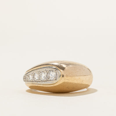 10k Diamond Angled Chunky Ring | 0.40ctw | SZ 7