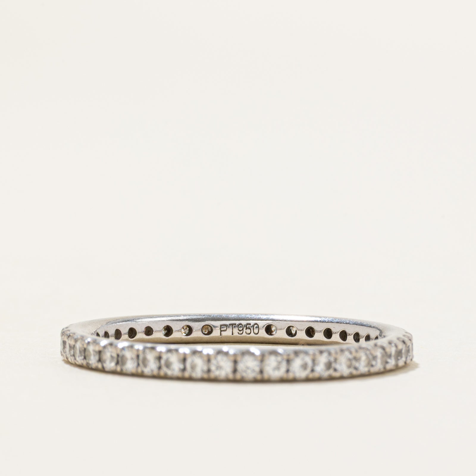 Alliance en platine sertie de diamants | 0,50 ct | 2 mm | Taille 6,75