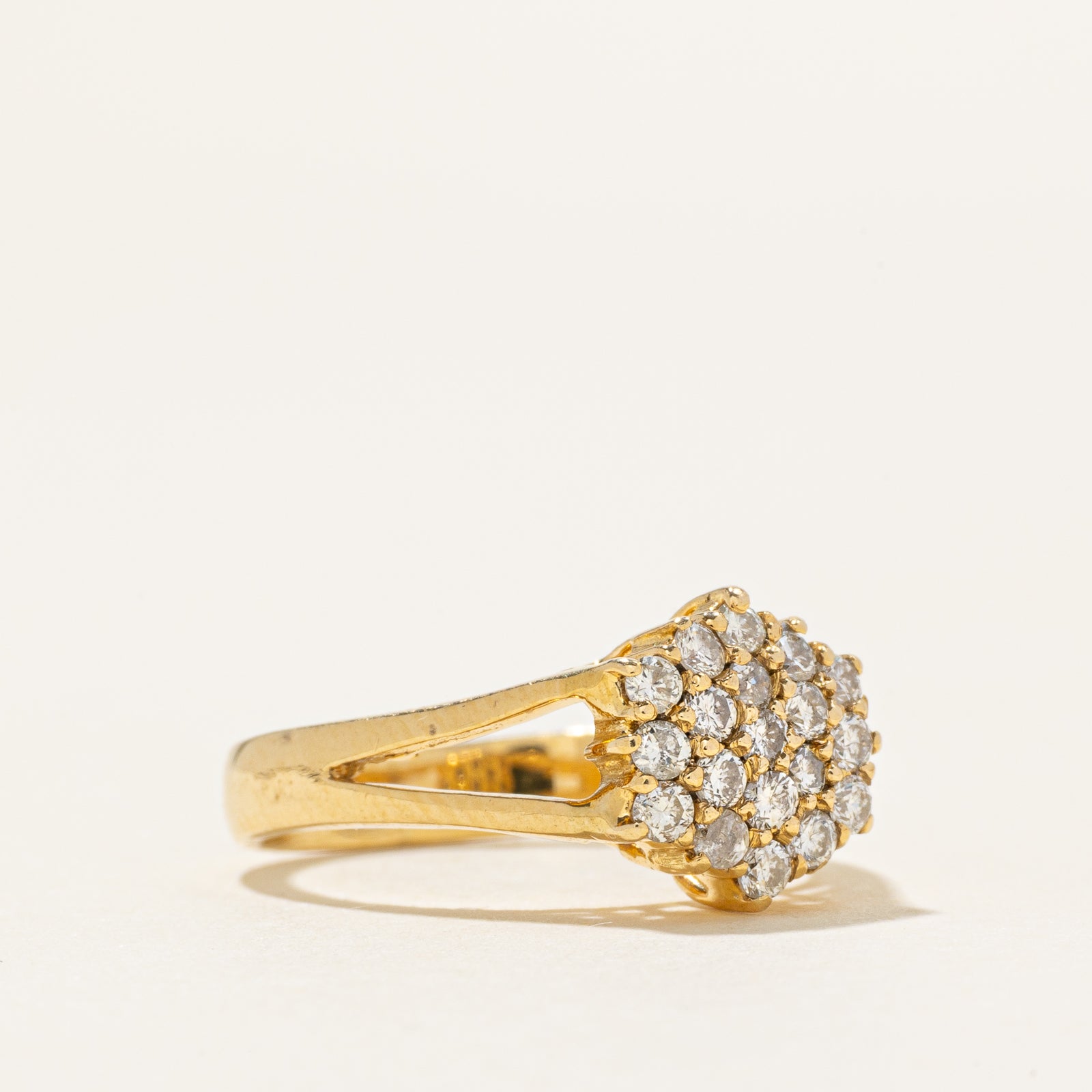 14k Diamond Hexagon Cluster Open Shank Ring | 0.30ctw | SZ 3.75