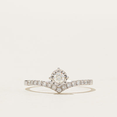18k Illusion Set Diamond Chevron Ring | 0.26ctw | SZ 6
