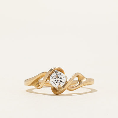 14k Solitaire Diamond Twisted Ring | 0.26ct | SZ 5.5
