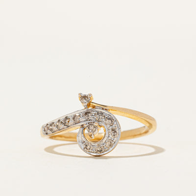18k Diamond Swirl Bypass Ring | 0.28ctw | SZ 7