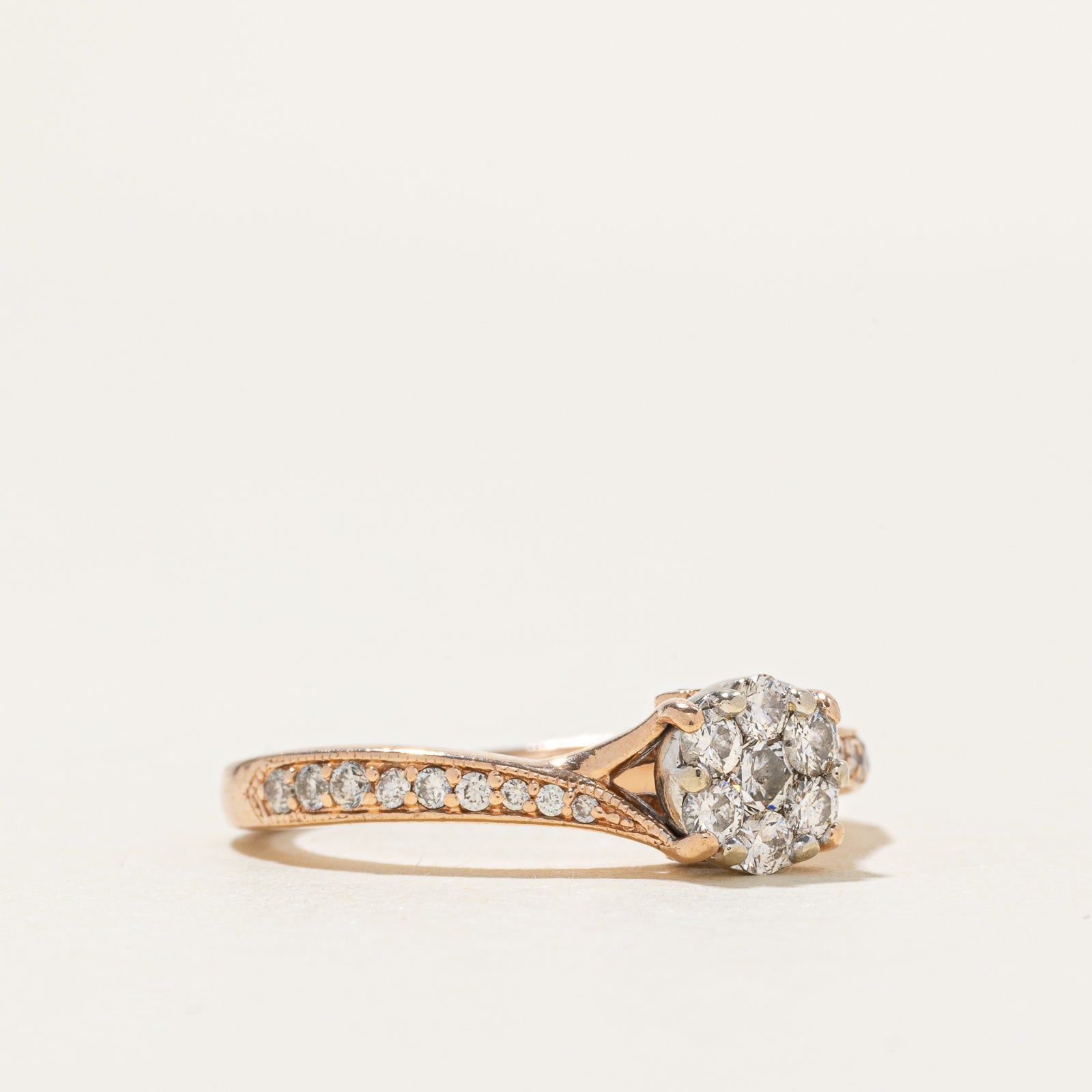 10k Diamond Cluster Bypass Ring | 0.42ctw | SZ 6