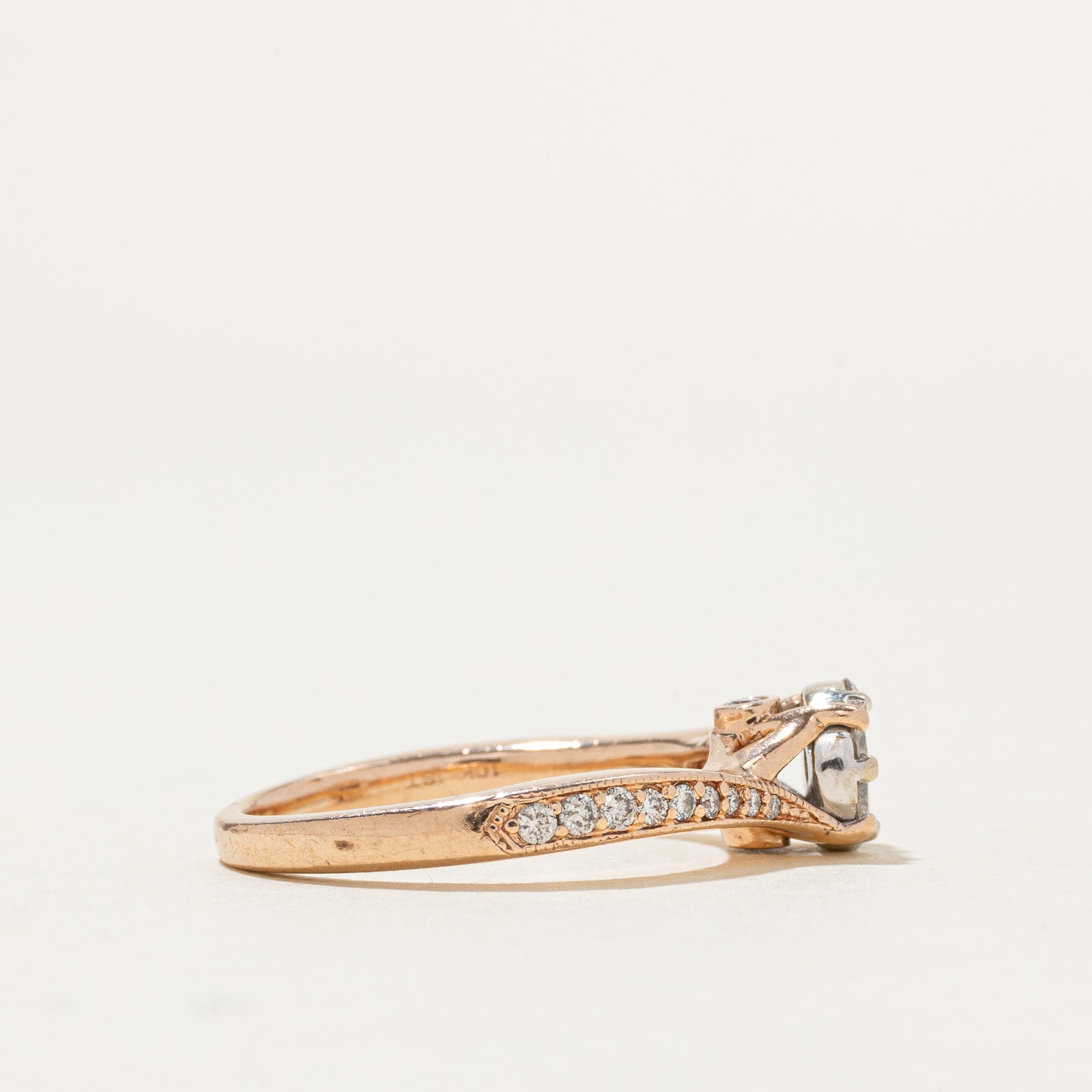 10k Diamond Cluster Bypass Ring | 0.42ctw | SZ 6