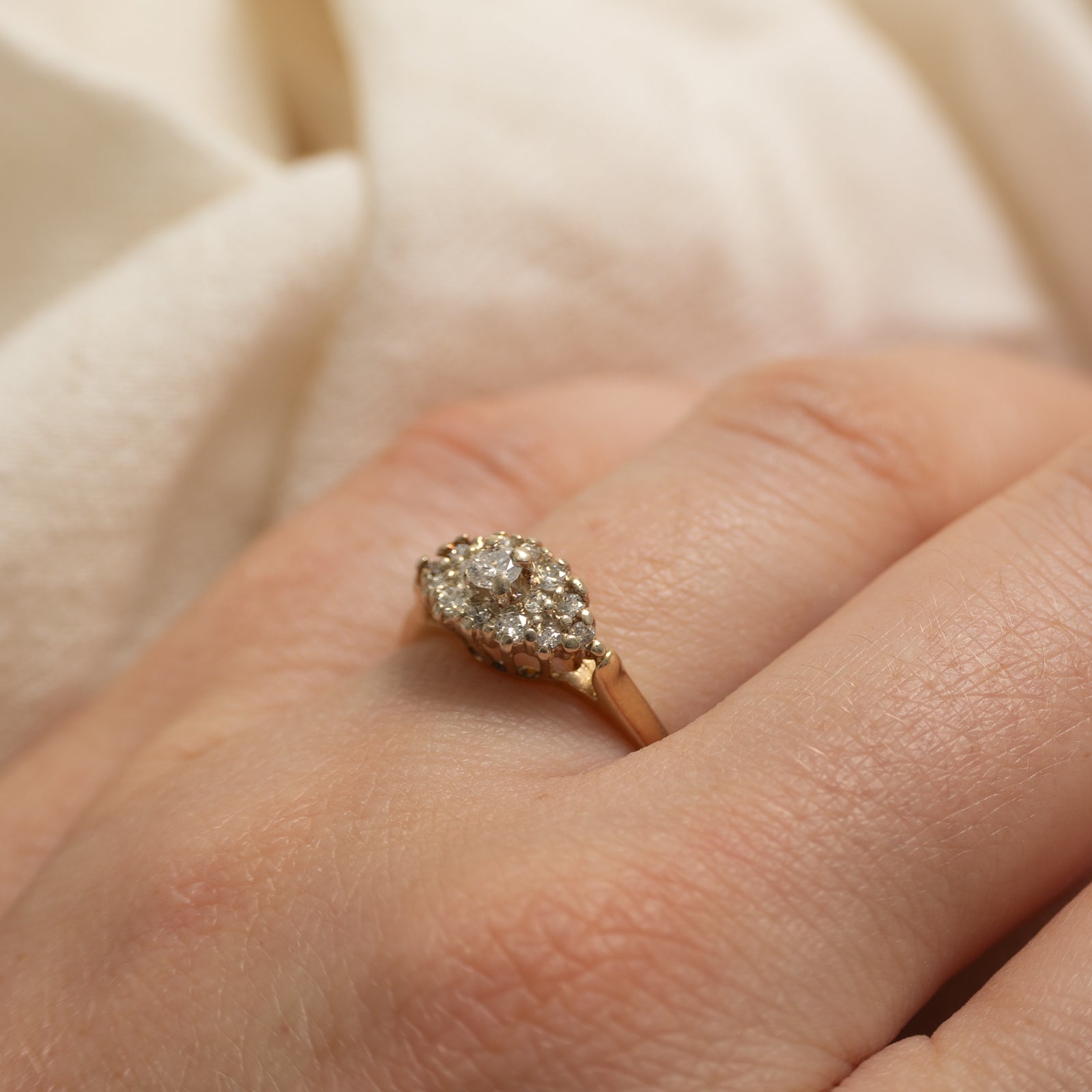 Diamond Marquise Shaped Cluster Ring | 0.27ctw | SZ 6