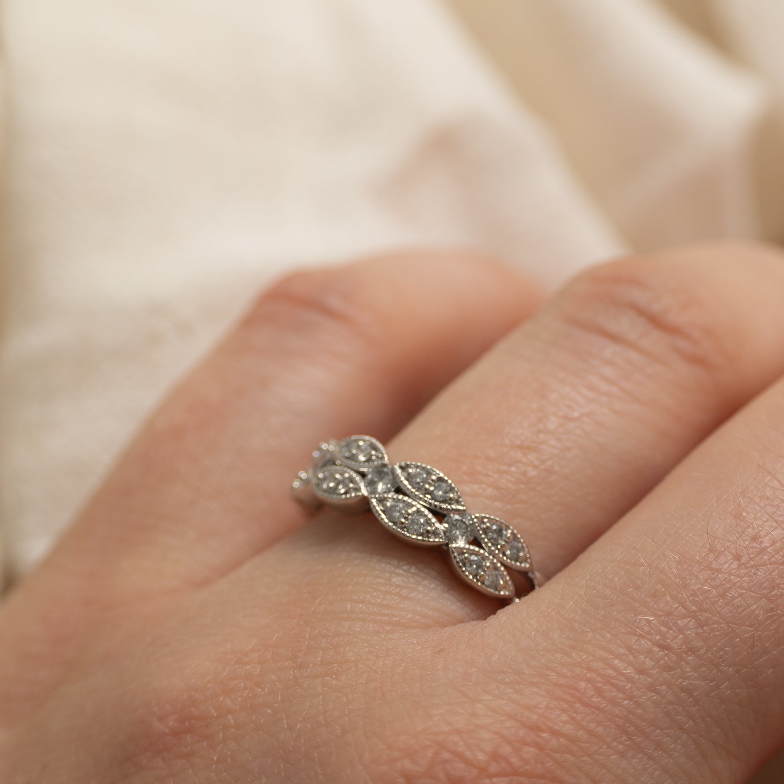 10k Diamond Marquise Shaped Stacked Ring | 0.27ctw | SZ 8