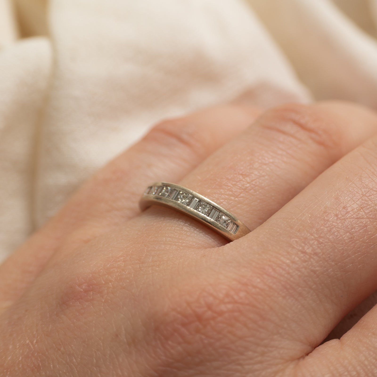 14k Semi Eternity Princess Cut Diamond Ring | 0.50ctw | SZ 8