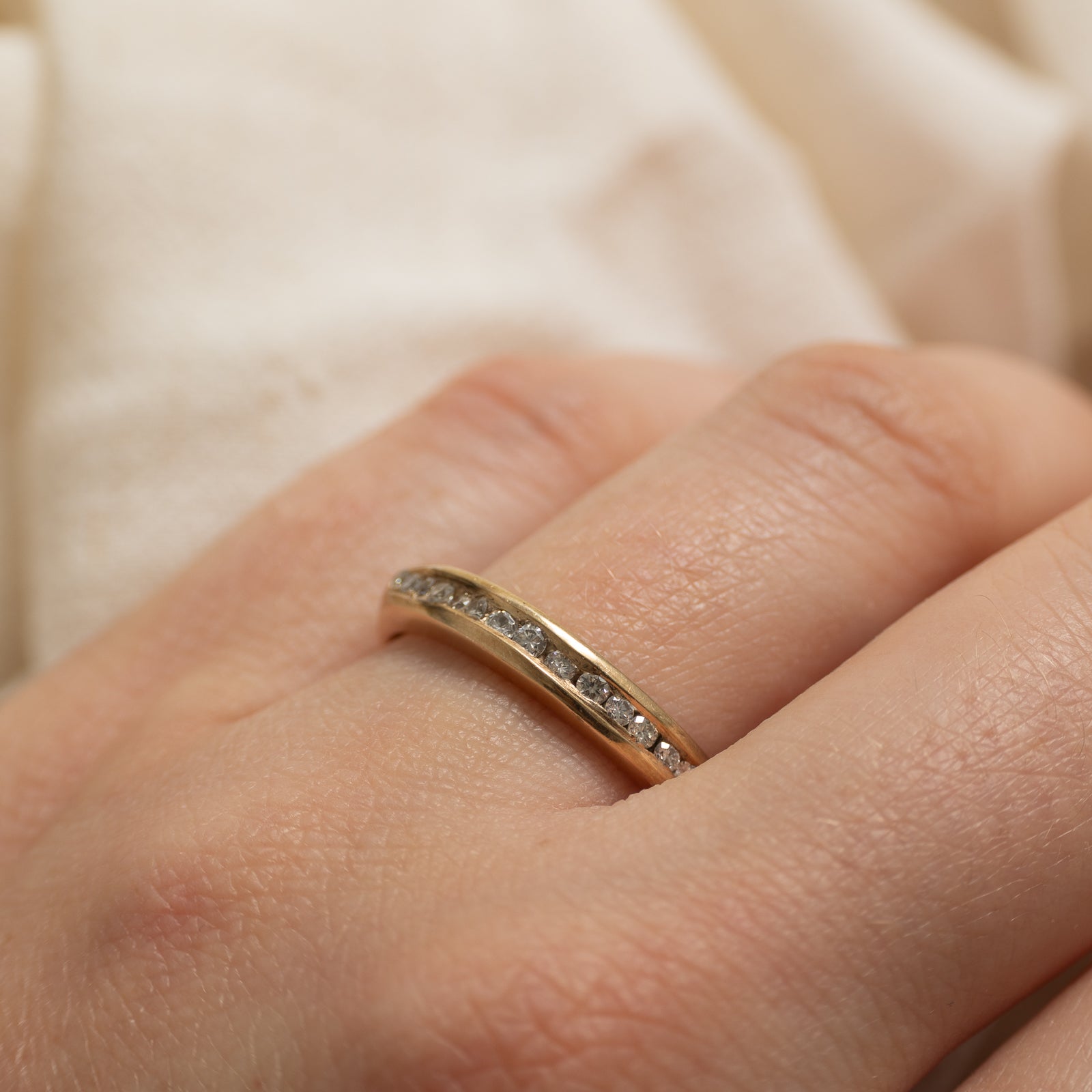 14k Channel Set Semi Eternity Diamond Band | 0.30ctw | 3.25mm | SZ 8.75