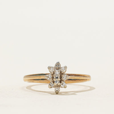 Diamond Cluster Grooved Petal Ring | 0.11ctw | SZ 6