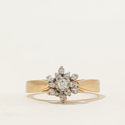 Diamond Cluster Petal Ring | 0.17ctw | SZ 6