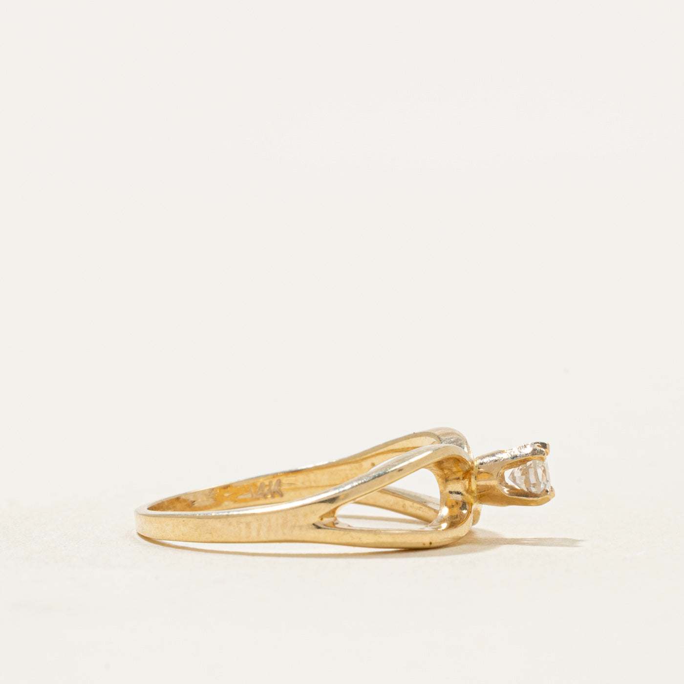 Solitaire Diamond Openwork Ring | 0.14ct | SZ 5.25