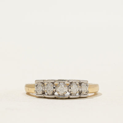 Two Tone Five Stone Diamond Ring | 0.16ctw | SZ 7.25