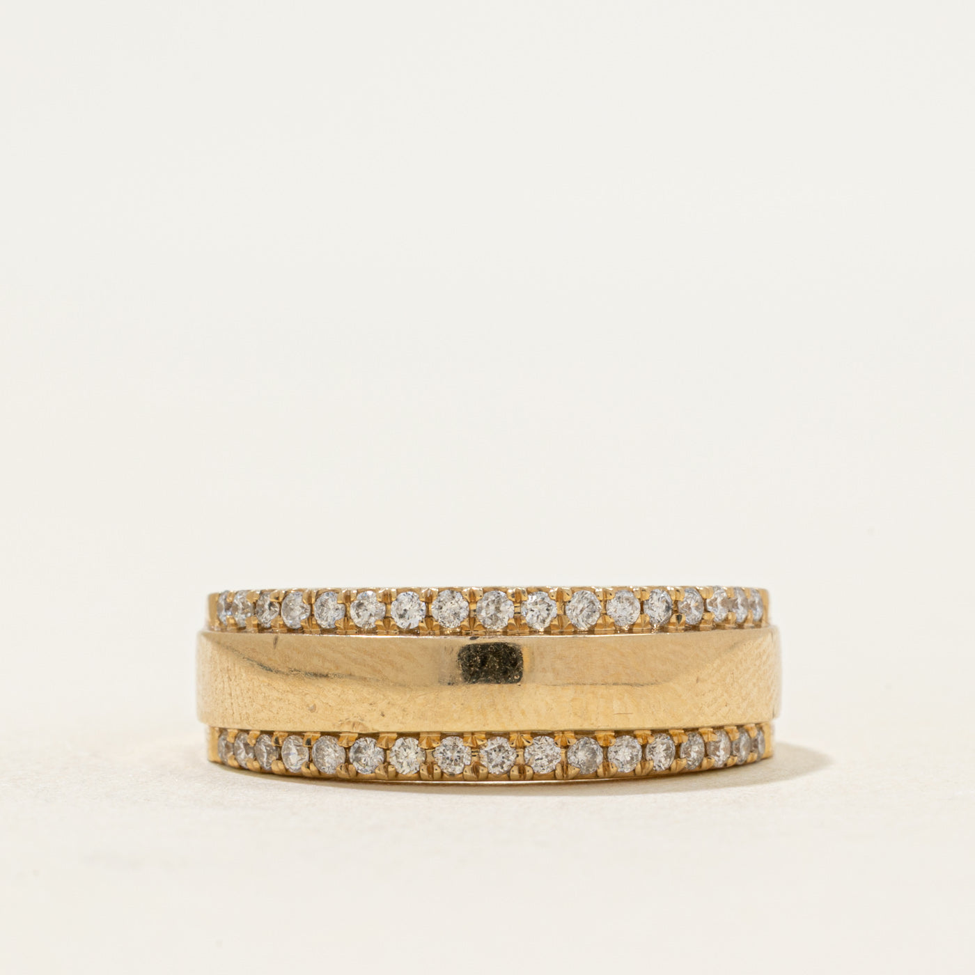 Bague double rangée de diamants | 0,37 ct au total | Taille 8,5