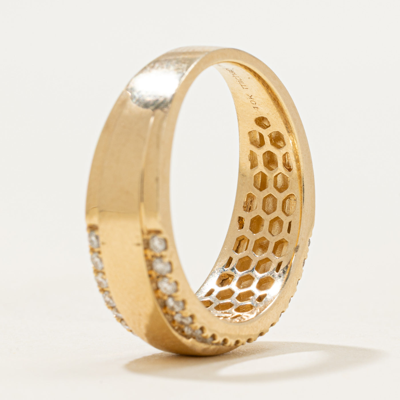 Bague double rangée de diamants | 0,37 ct au total | Taille 8,5