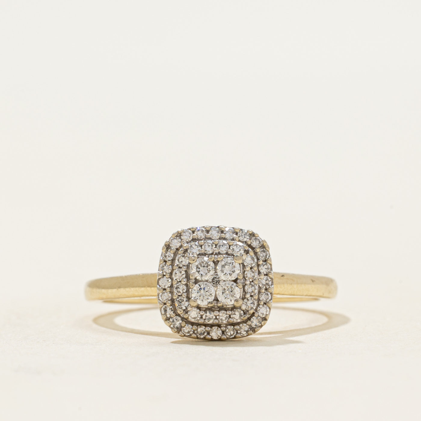 Double Halo Diamond Engagement Ring | 0.23ctw | SZ 6.75
