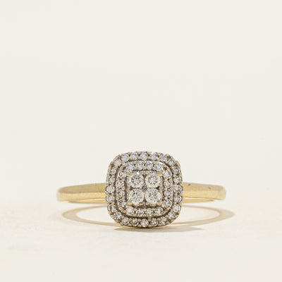 Double Halo Diamond Engagement Ring | 0.23ctw | SZ 6.75