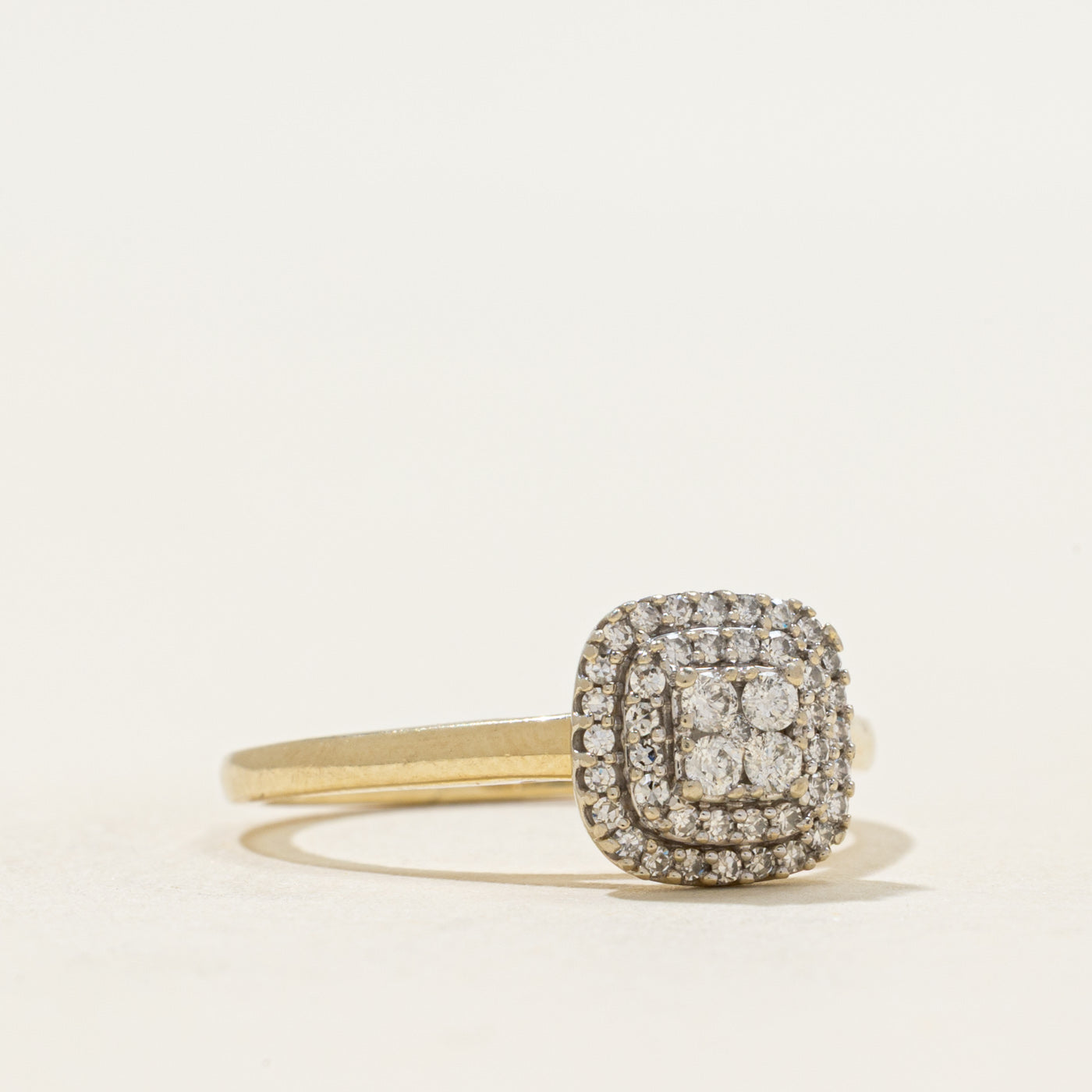 Double Halo Diamond Engagement Ring | 0.23ctw | SZ 6.75