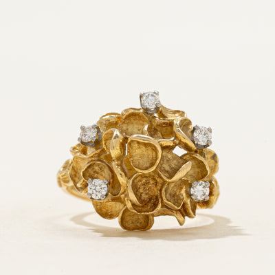 Scattered Diamond Cocktail Ring | 0.14ctw | SZ 6.25