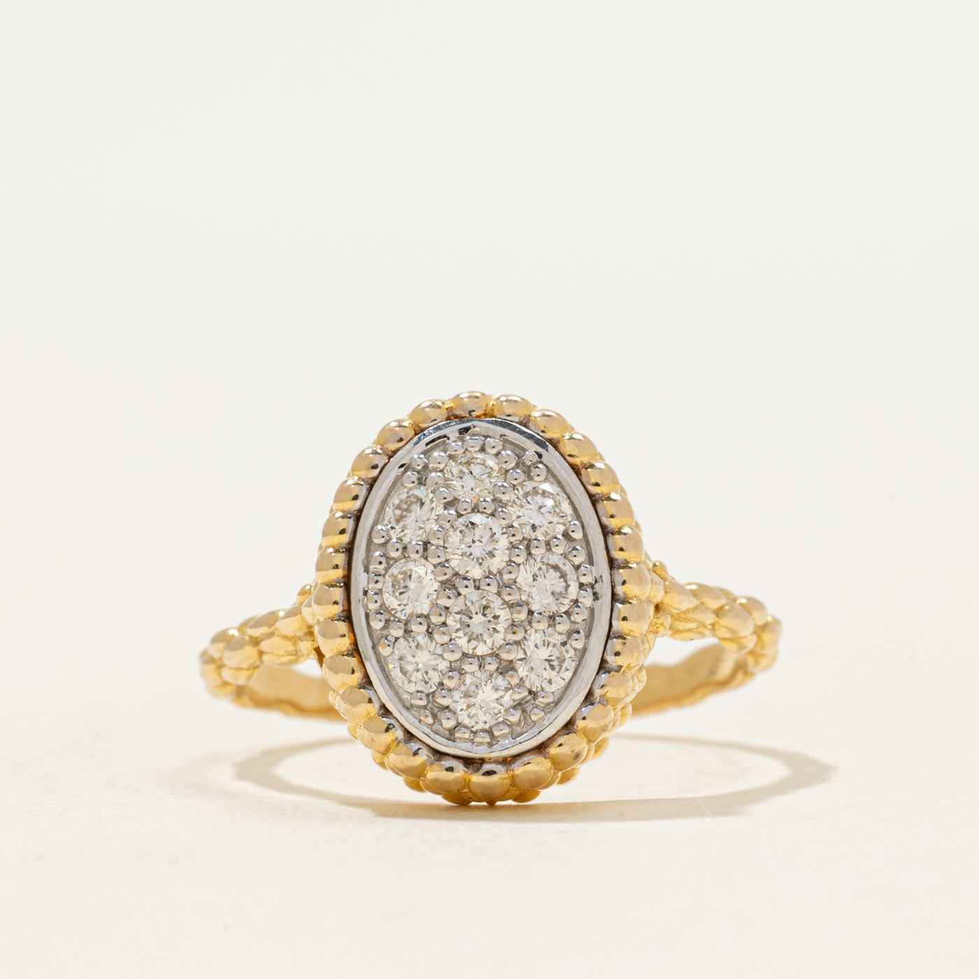 Diamond Cluster Textured Cocktail Ring | 0.42ctw | SZ 8.5