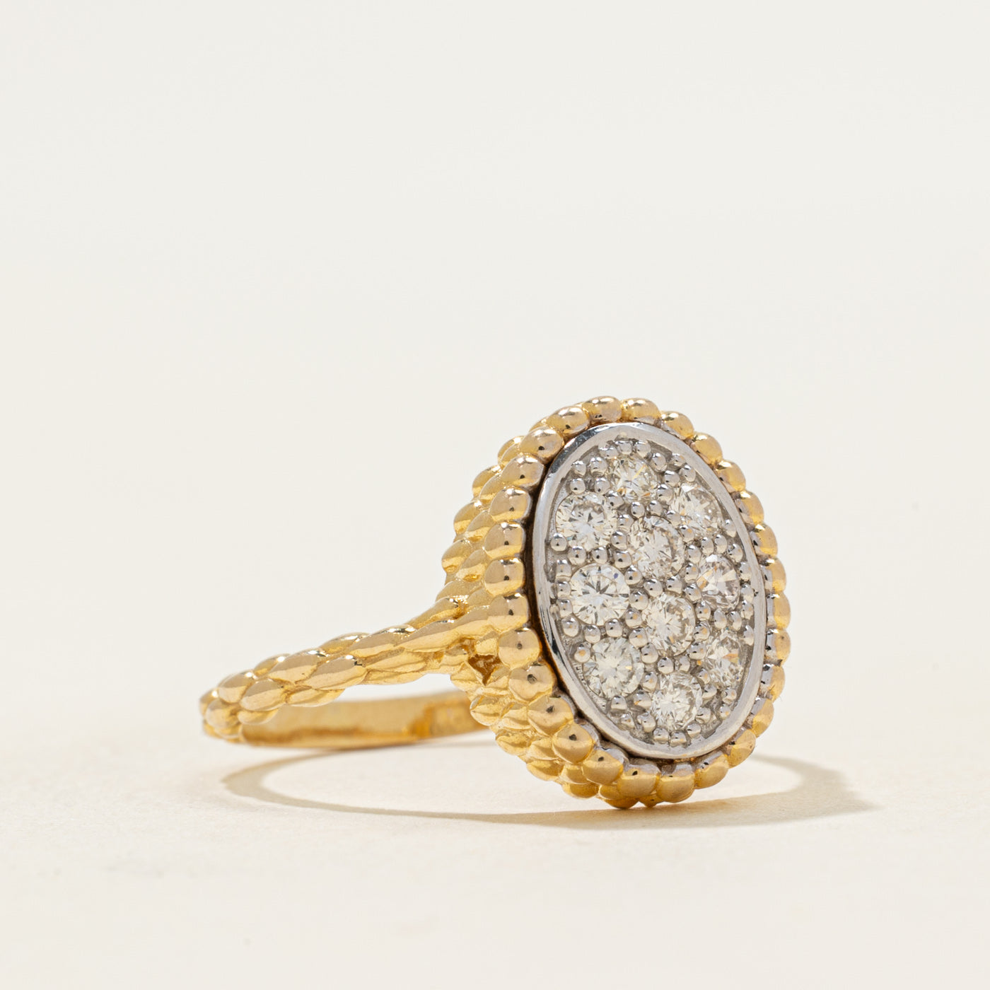 Diamond Cluster Textured Cocktail Ring | 0.42ctw | SZ 8.5