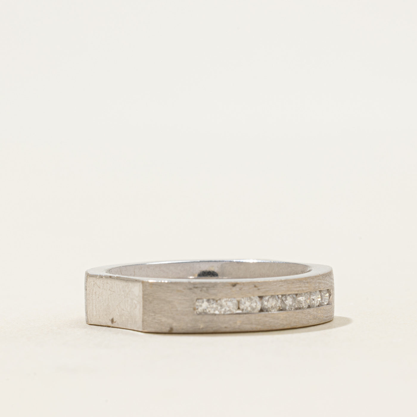 Matte Finish Channel Set Diamond Band | 0.28ctw | 5.05mm | SZ 10.25