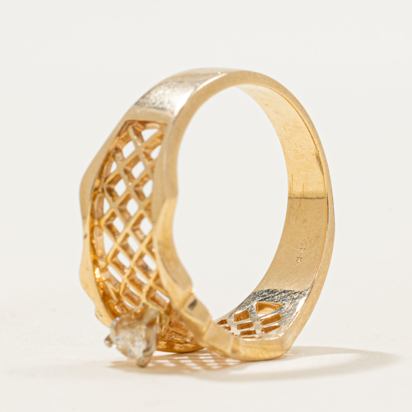 High Set Diamond Lattice Ring | 0.12ct | SZ 8.25