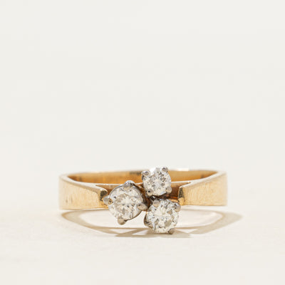 Three Stone Diamond Cathedral Ring | 0.33ctw | SZ 5