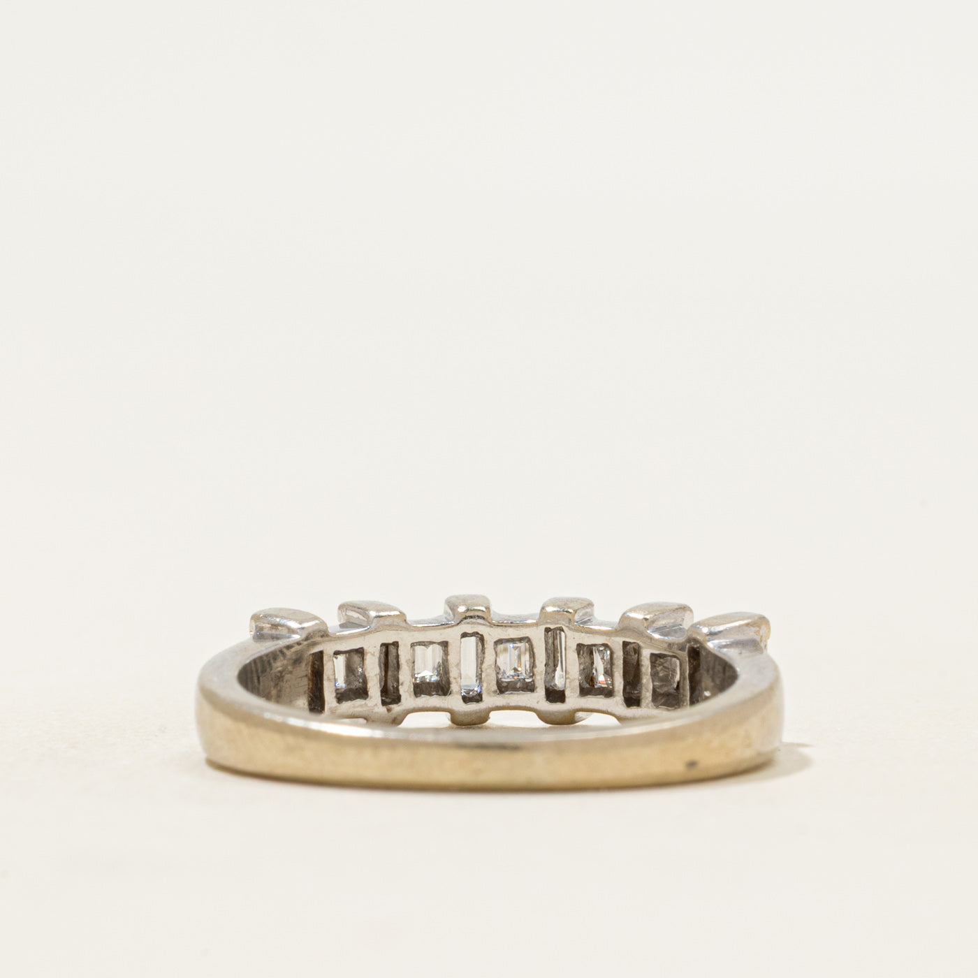 Bague demi-éternité sertie de diamants taille baguette | 0,28 ct | Taille 6,75
