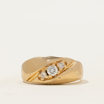 Diagonal Diamond Dome Ring | 0.22ctw | SZ 6.5