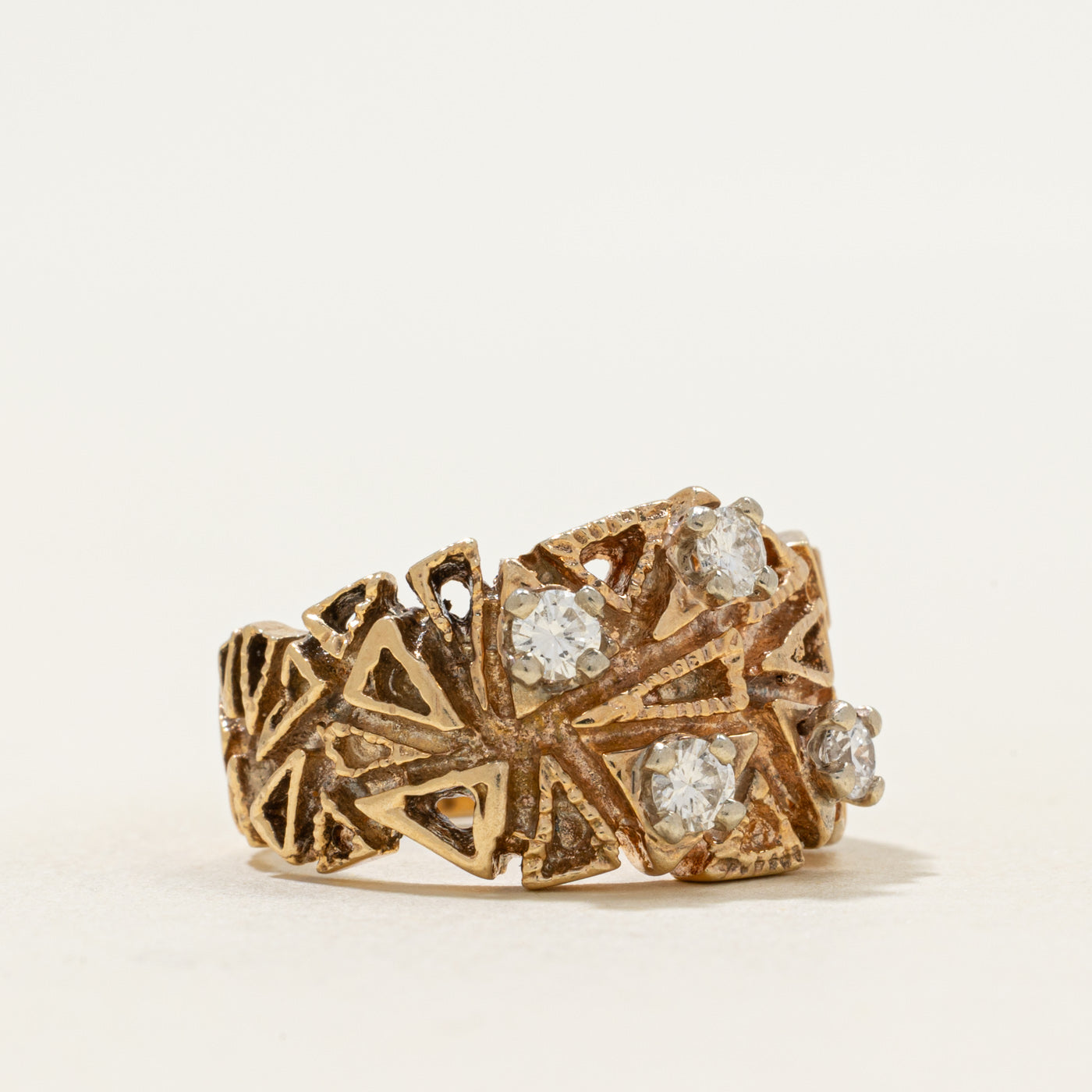 Scattered Diamond Geometric Cocktail Ring | 0.39ctw | SZ 6.75