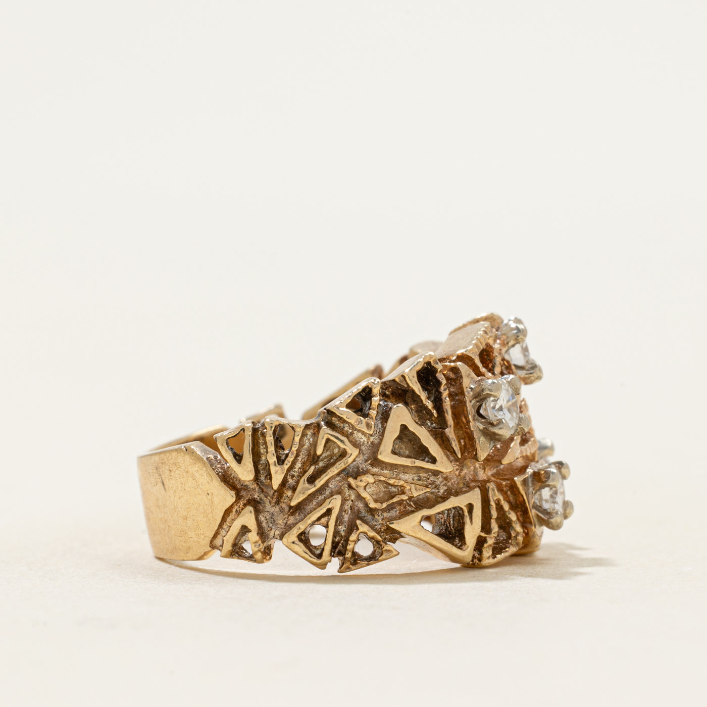 Scattered Diamond Geometric Cocktail Ring | 0.39ctw | SZ 6.75