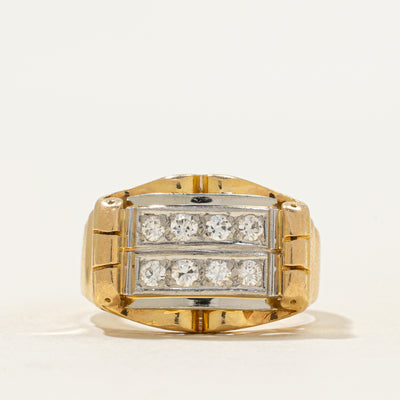 18k Diamond Grid Statement Ring | 0.28ctw | SZ 9.25