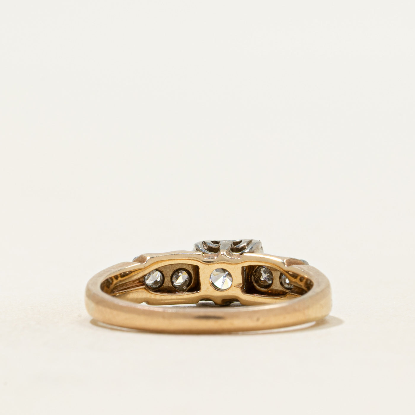 Two Tone Illusion Set Diamond Ring | 0.37ct | SZ 5
